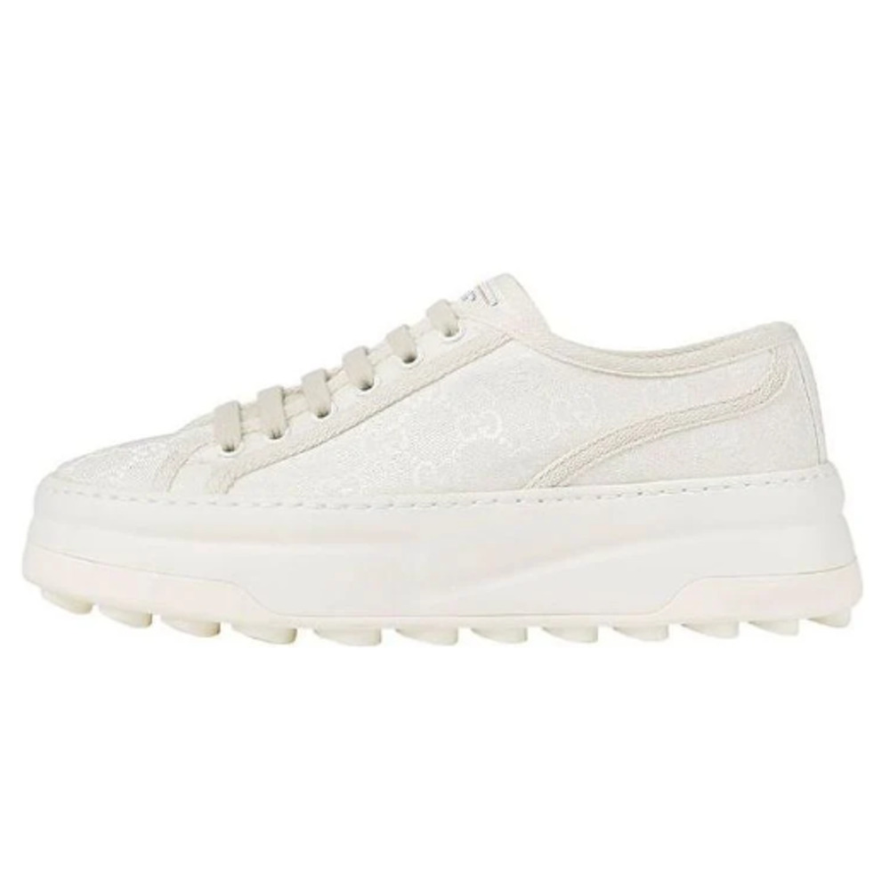 Gucci GG Canvas Low Top Platform Tennis 1977 Sneakers White Men's Size 41 / 9.5